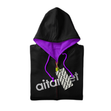 Load image into Gallery viewer, Black-purple double-sided hoody