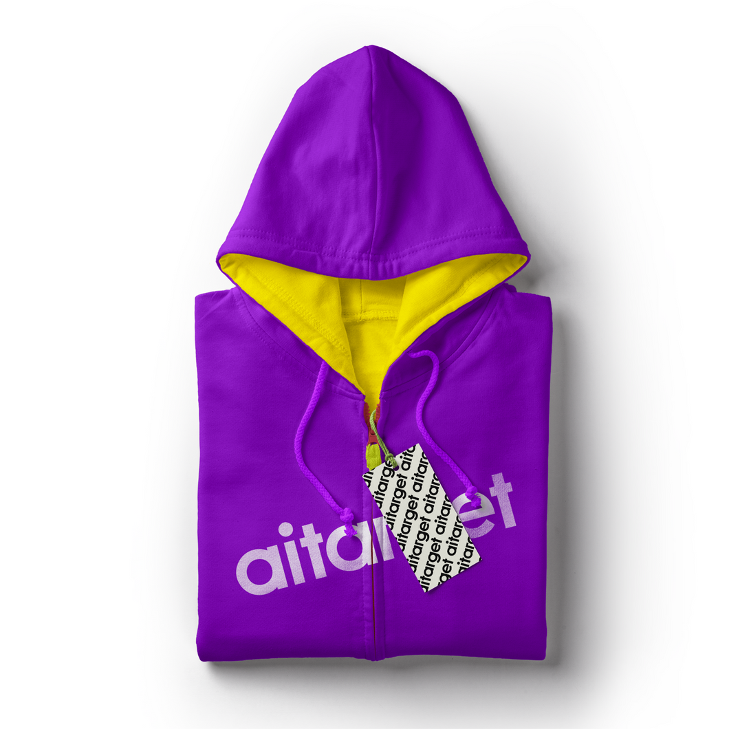 Purple-yellow two-sided hoody